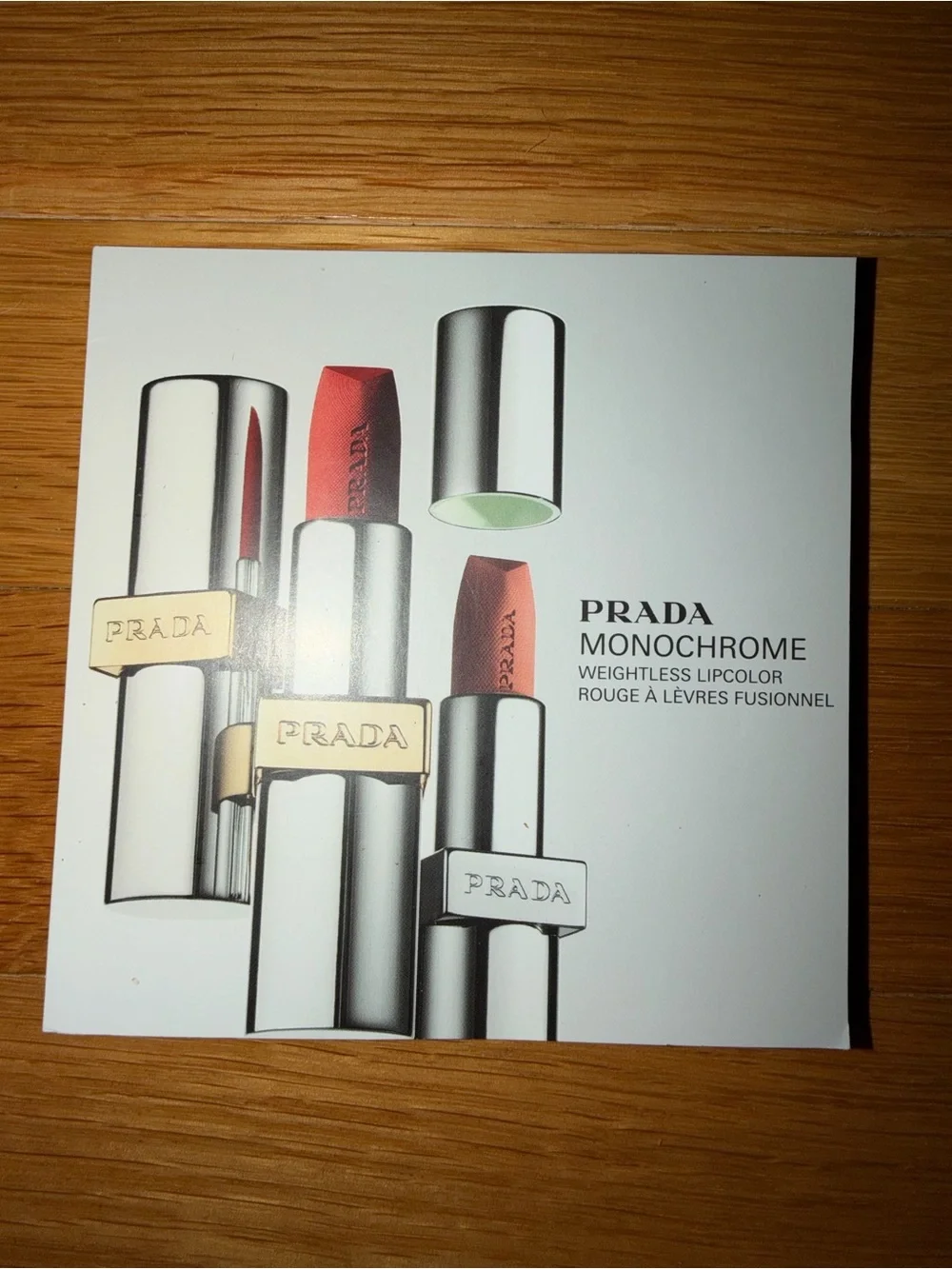 Prada Monochrome Weightless Lipcolors - 4 Sample Colors & Brush - New in Package